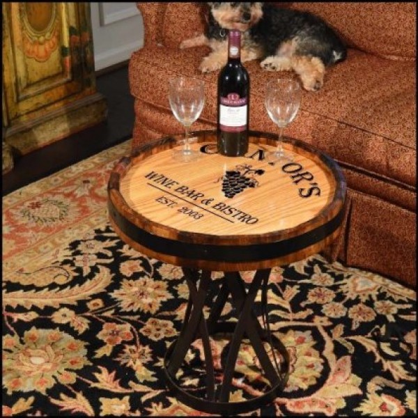 Personalized Quarter Barrel Coffee Table